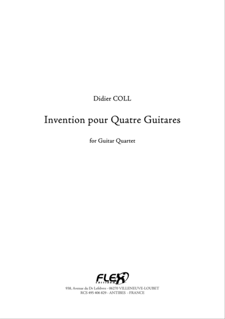 Invention for 4 Guitars Invention for 4 Guitars Guitar Ensemble scores gallery preview page 1