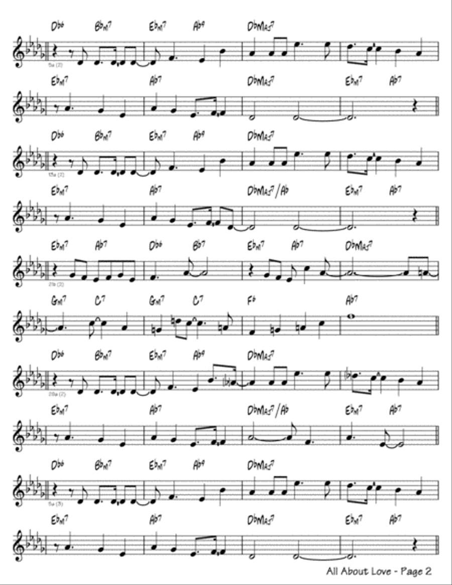 All About Love Easy Piano scores gallery preview page 2