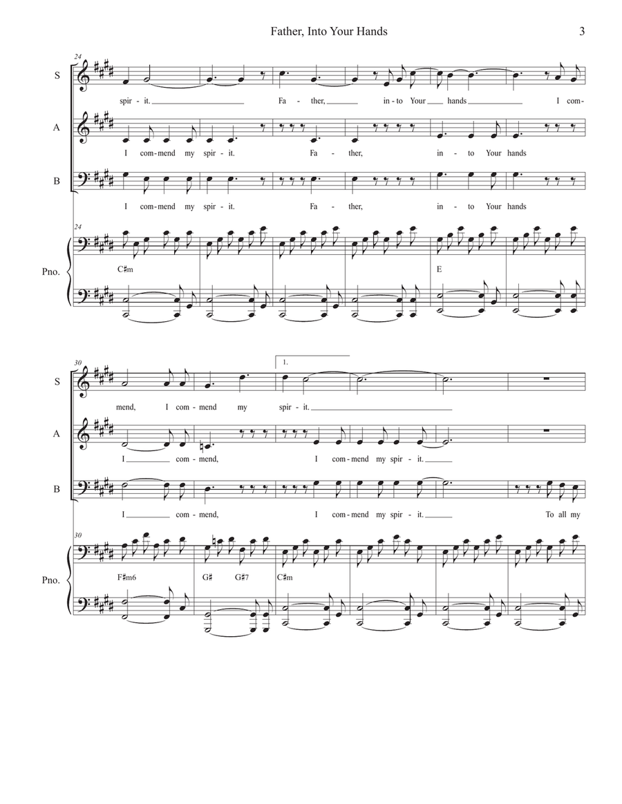 Father, Into Your Hands (SAB) 3-Part scores gallery preview page 3