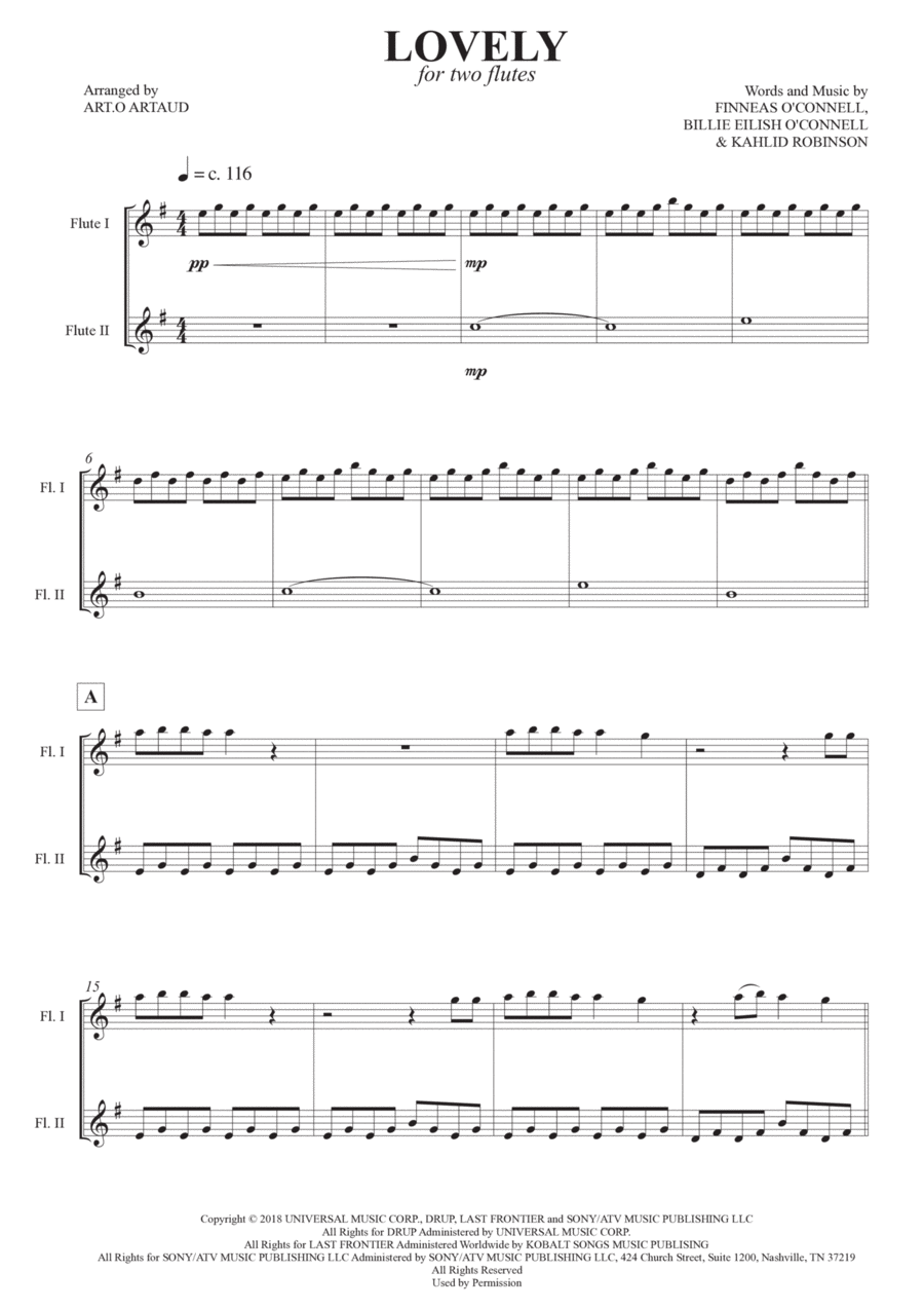 Lovely Flute Duet scores gallery preview page 1