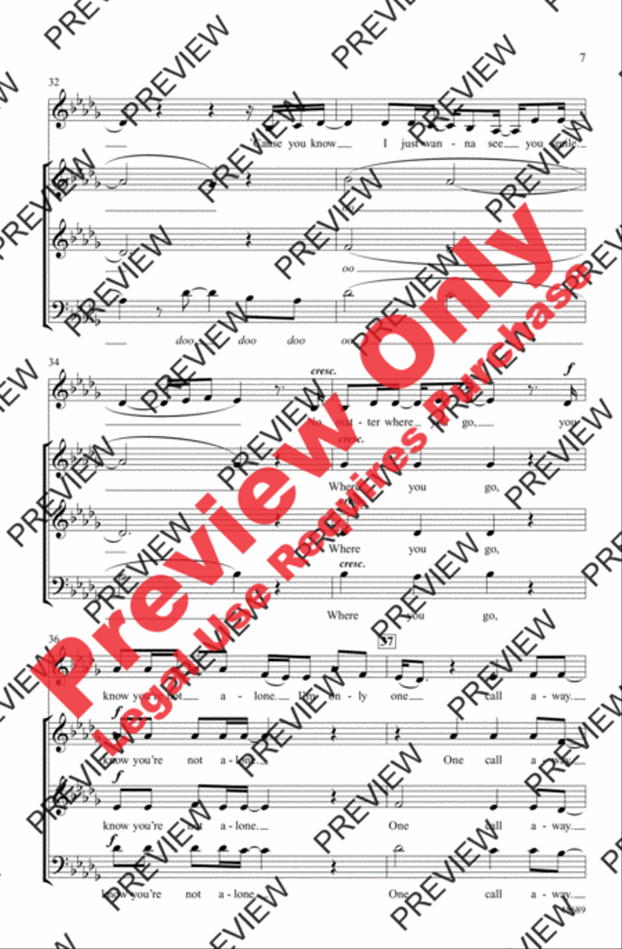 One Call Away One Call Away 3-Part scores gallery preview page 7