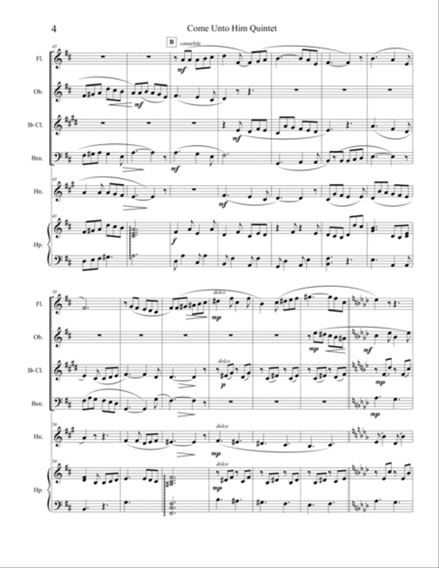 Come Unto Him Come Unto Him Woodwind Quintet scores gallery preview page 4