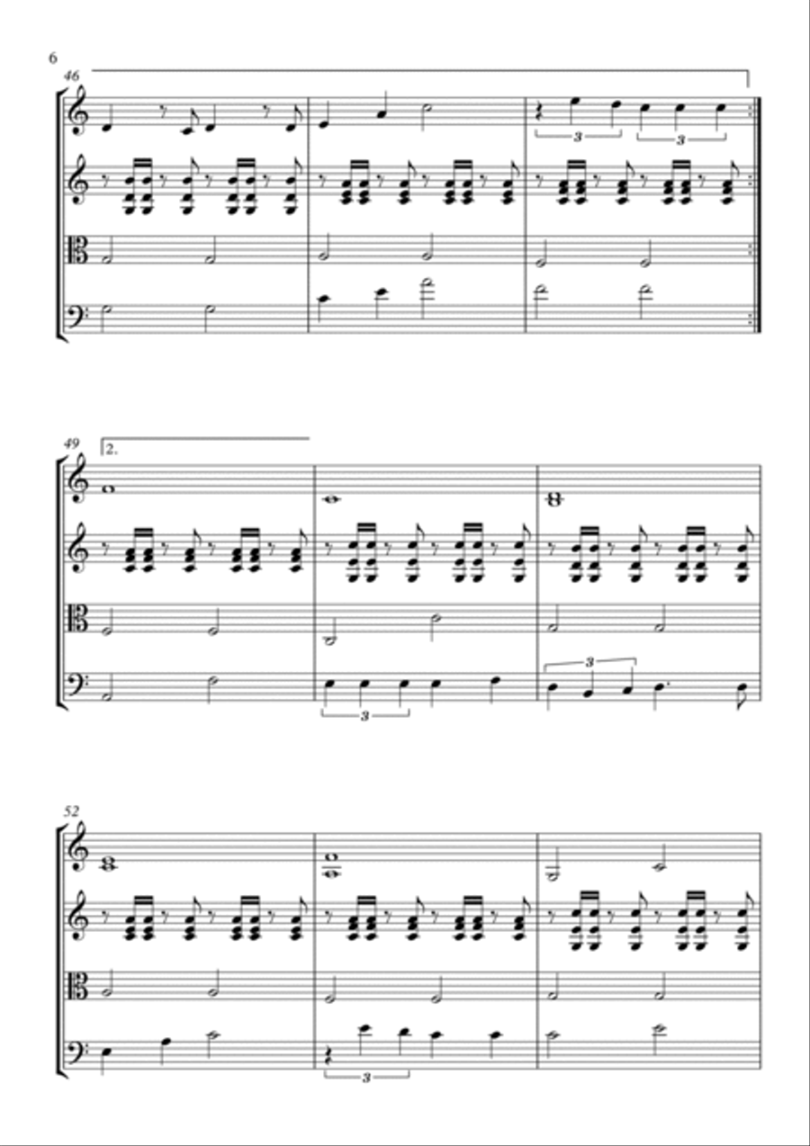 Over The Rainbow (from The Wizard Of Oz) String Quartet scores gallery preview page 6