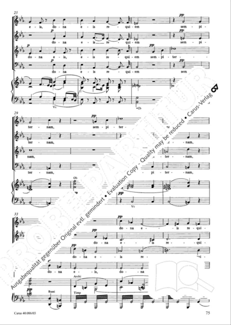 Requiem in C minor 4-Part scores gallery preview page 76