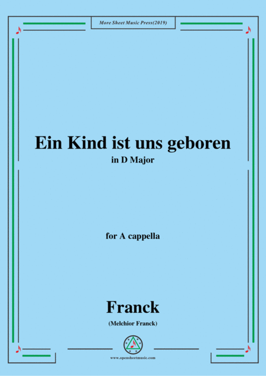 Franck-Ein Kind ist uns geboren,in D Major,for A cappella image number null