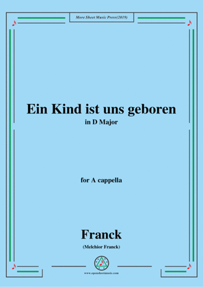 Book cover for Franck-Ein Kind ist uns geboren,in D Major,for A cappella