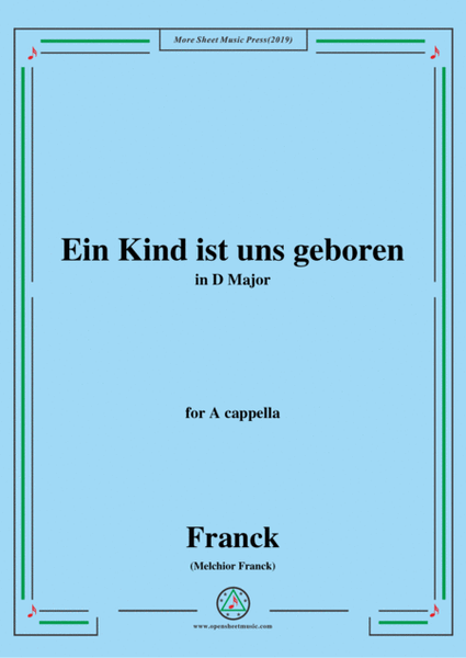 Franck-Ein Kind ist uns geboren,in D Major,for A cappella image number null