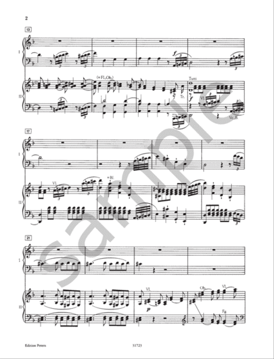 Piano Concerto No. 20 in D minor K466 (Edition for 2 Pianos) Piano Solo scores gallery preview page 4