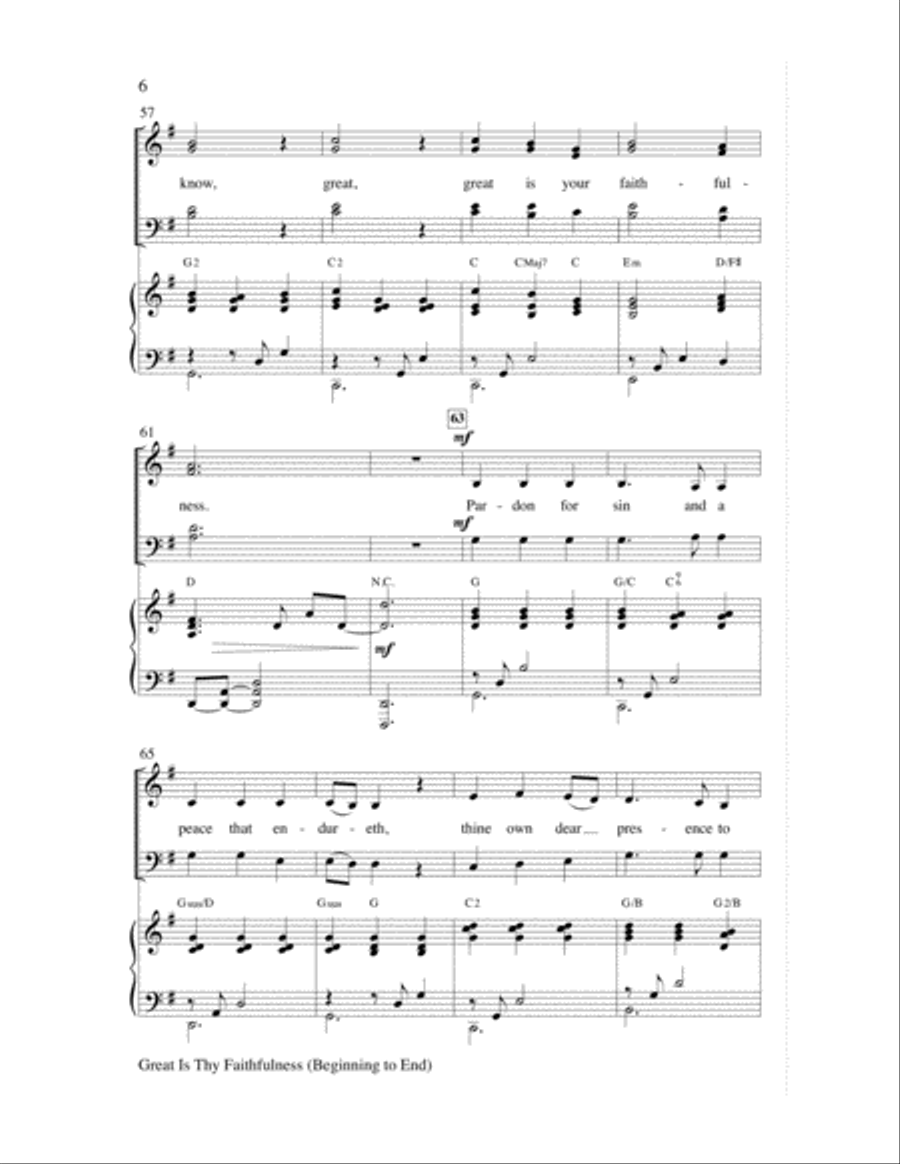 Great Is Thy Faithfulness (Beginning to End) Choir scores gallery preview page 6