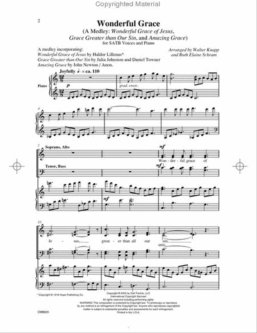 Wonderful Grace 4-Part scores gallery preview page 2