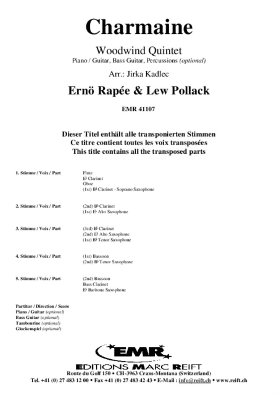 Charmaine Woodwind Quintet scores gallery preview page 2