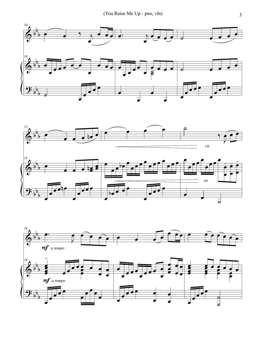 You Raise Me Up Violin Solo scores gallery preview page 3
