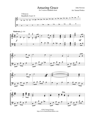 Amazing Grace - for 3-octave handbell choir