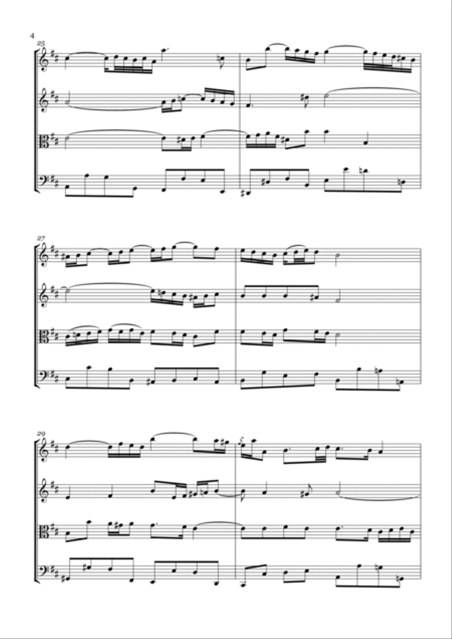 Bach - Air on the G String for String Quartet String Quartet scores gallery preview page 4