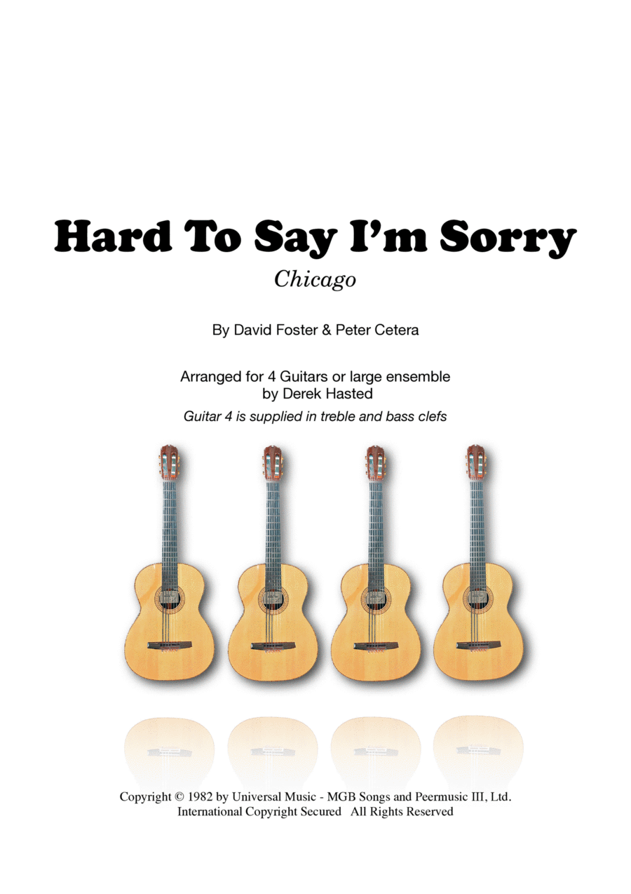 Hard To Say I'm Sorry Guitar Ensemble scores gallery preview page 1