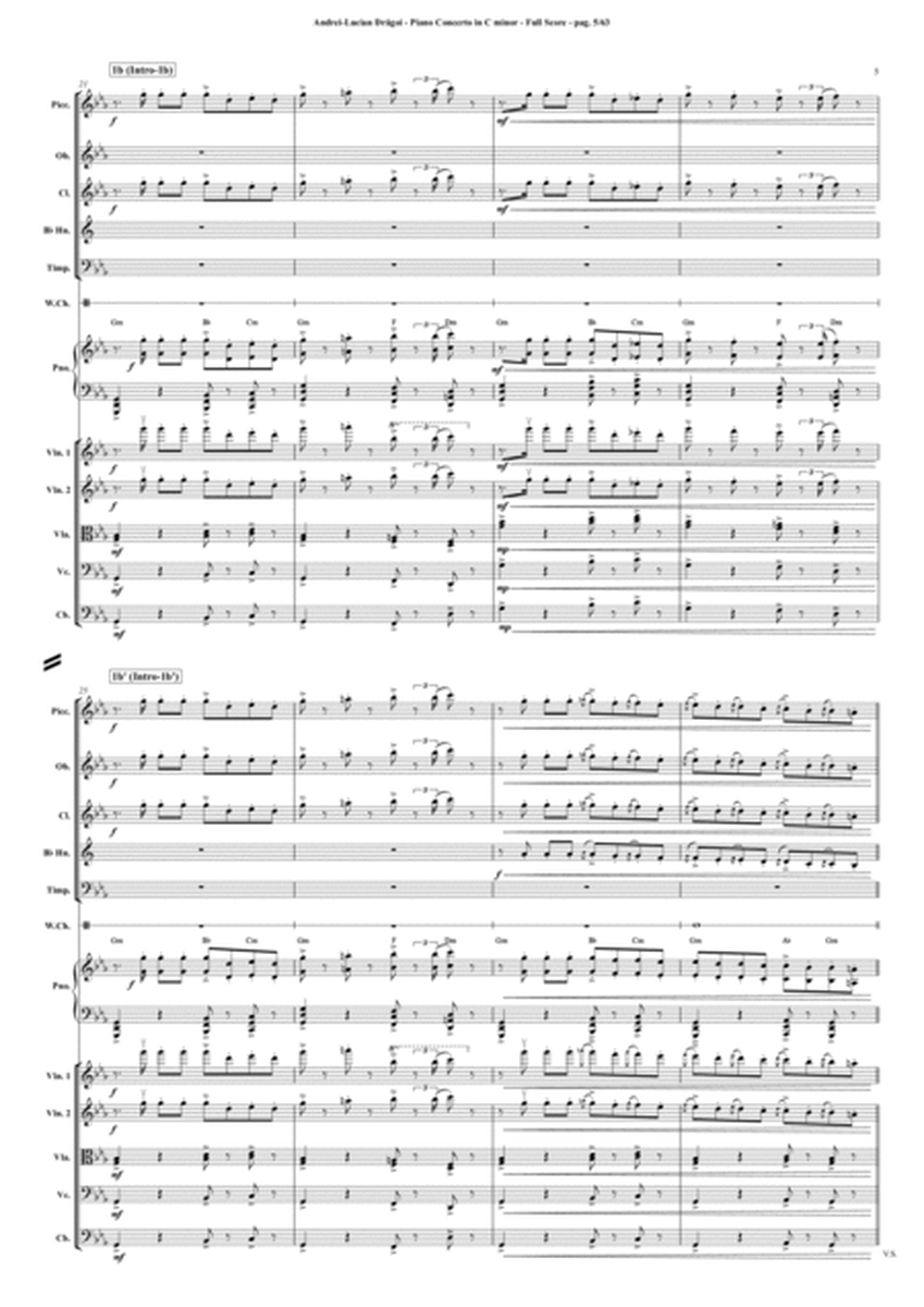 Piano Concerto in C minor ("Concert pt pian si orchestra in do minor") - full score&parts (272 pag) image number null