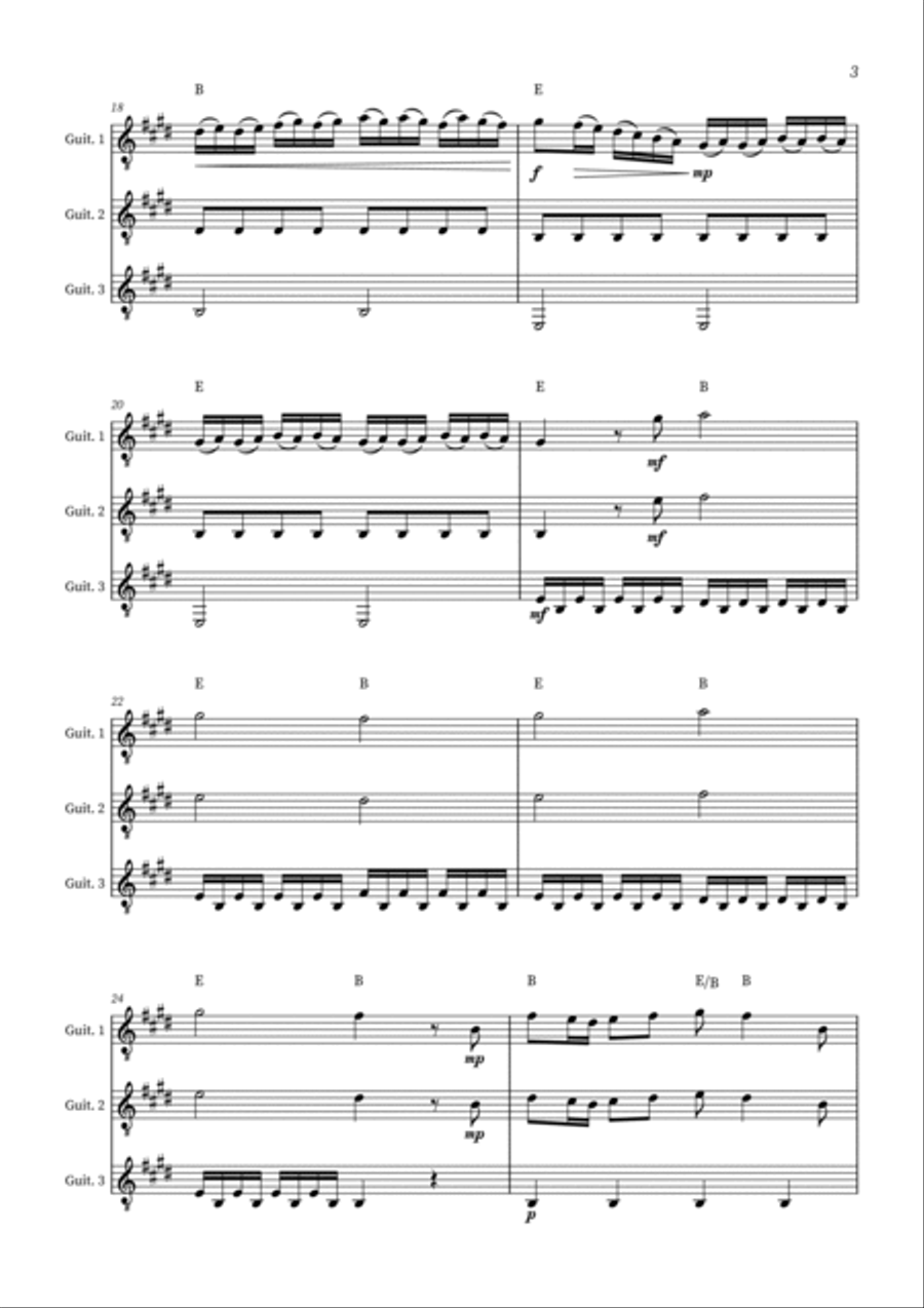 Spring - The Four Seasons for Acoustic Guitar Trio (+ CHORDS) Guitar Ensemble scores gallery preview page 3