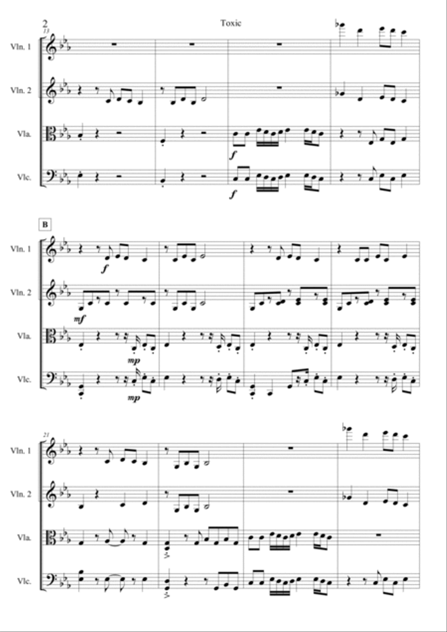 Toxic String Quartet scores gallery preview page 3