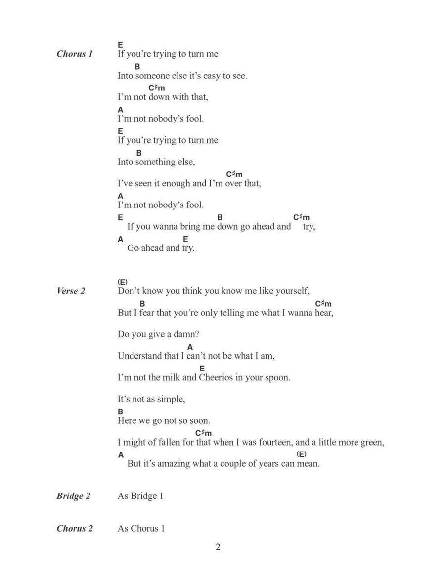 Nobody's Fool Acoustic Guitar scores gallery preview page 2