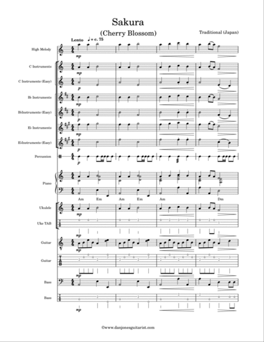 Sakura (Cherry Blossom) Large Ensemble scores gallery preview page 2
