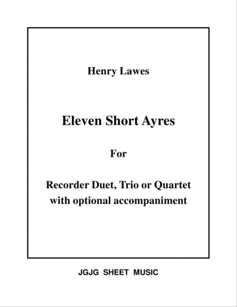 Eleven Ayres for 2, 3, or 4 Recorders - Score Only Recorder scores gallery preview page 1