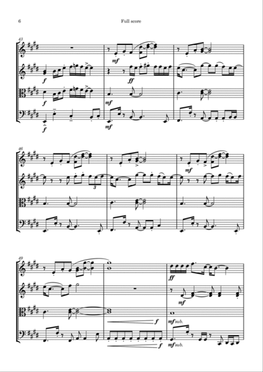 Murder On The Dancefloor String Quartet scores gallery preview page 6