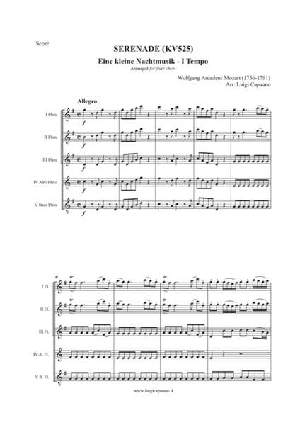 W.A. Mozart: Eine Kleine Nachtmusik K. 525 I Tempo (Flute choir) image number null