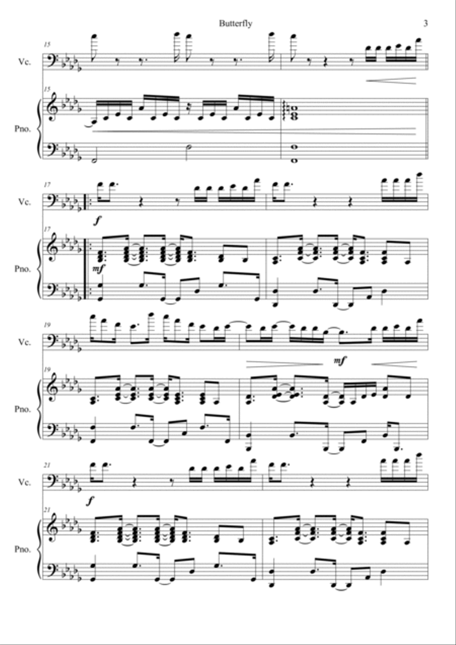 Butterfly Piano scores gallery preview page 3