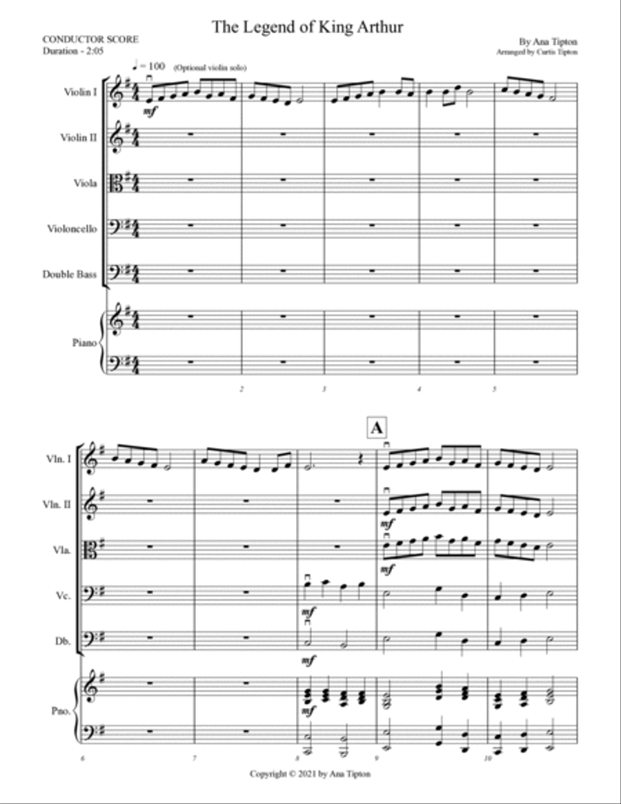 The Legend of King Arthur String Orchestra scores gallery preview page 2