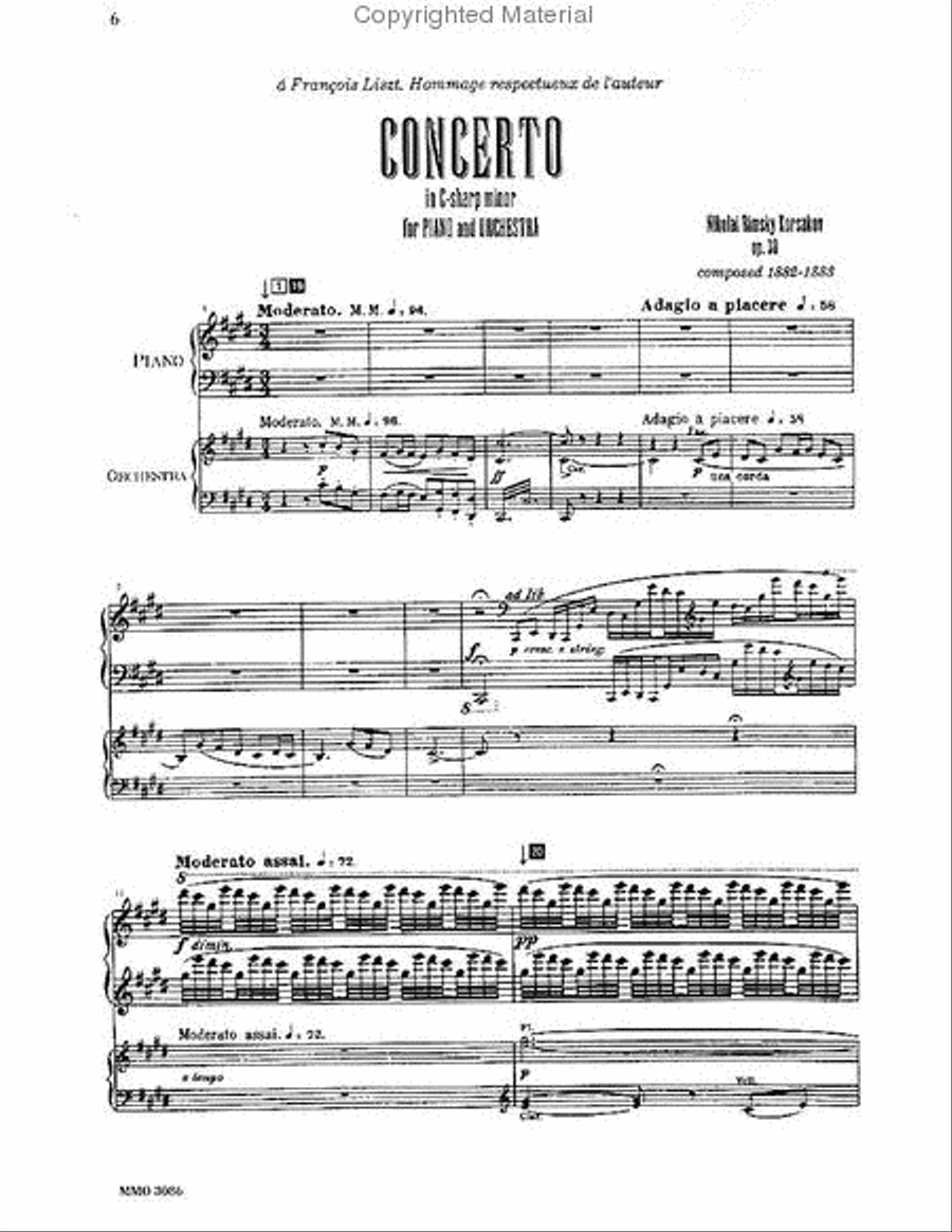 Rimsky-Korsakov - Concerto in C-sharp Minor, Op. 30 & Arensky - Fantasia on Russian Folksongs Piano scores gallery preview page 2
