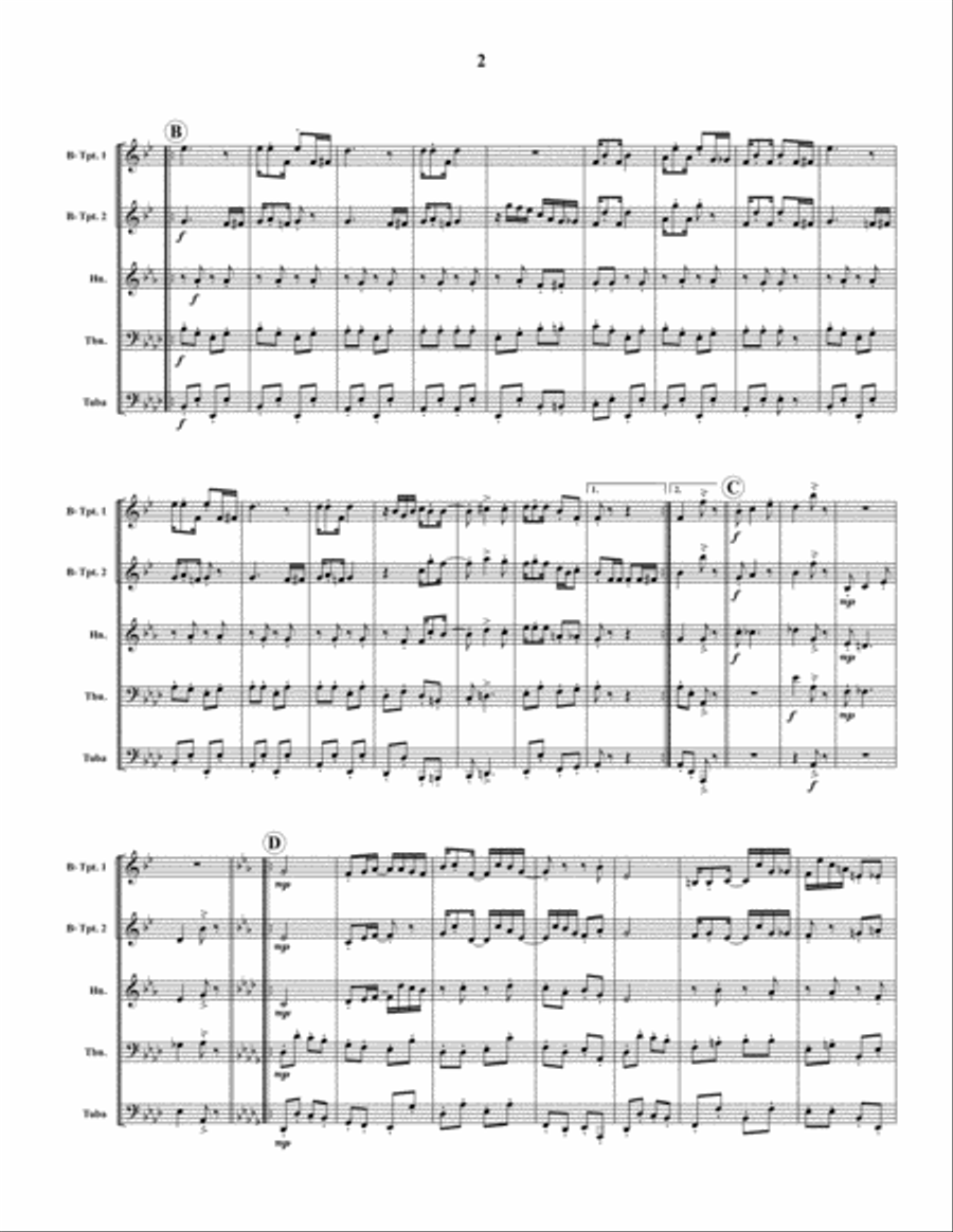 Kinklets (Two-Step) Brass Quintet scores gallery preview page 3