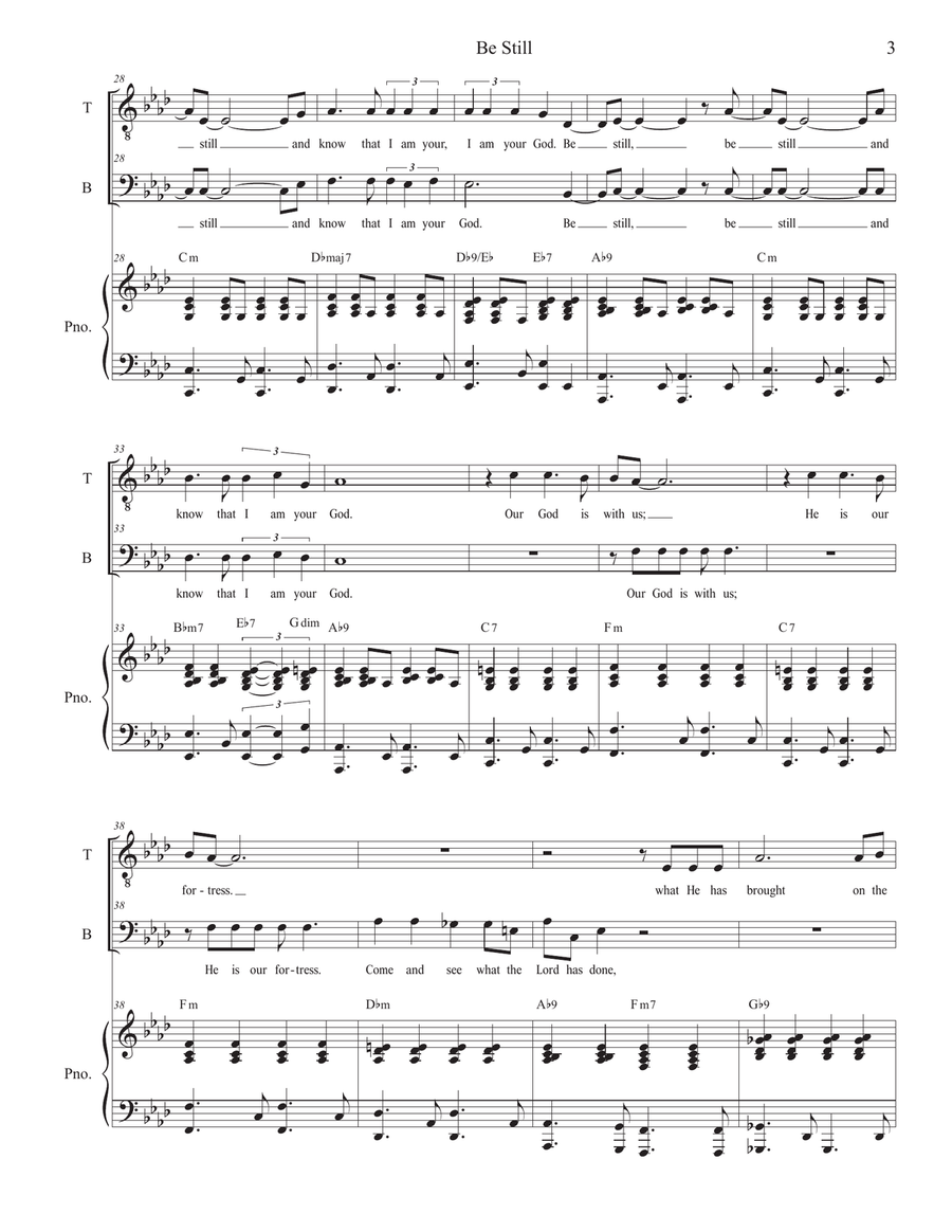 Be Still (Duet for Tenor and Bass solo) Tenor Voice scores gallery preview page 3
