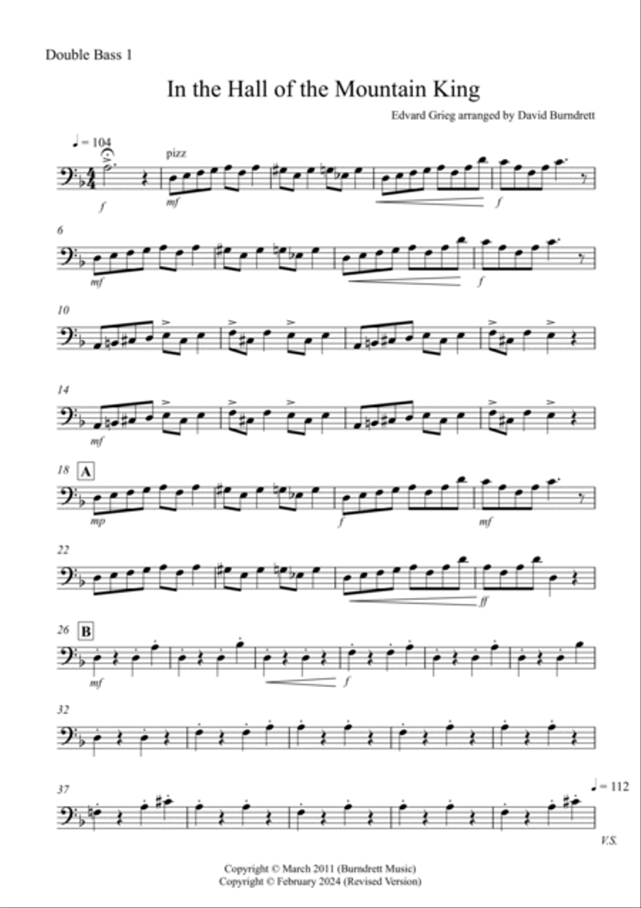 In the Hall of the Mountain King for Double Bass Duet String Duet scores gallery preview page 5