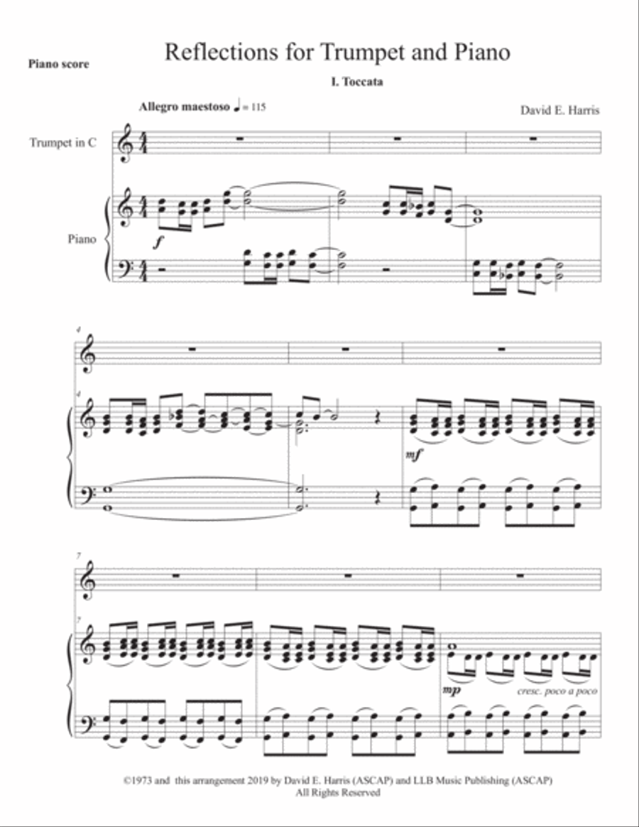 Refections for Trumpet and Piano Trumpet Solo scores gallery preview page 2