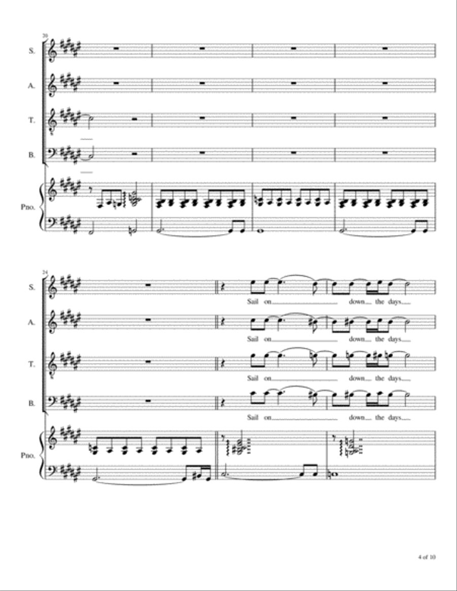 Sail On Sail On 4-Part scores gallery preview page 5
