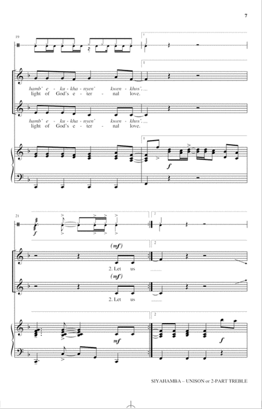 Siyahamba Siyahamba Unison Choir scores gallery preview page 5