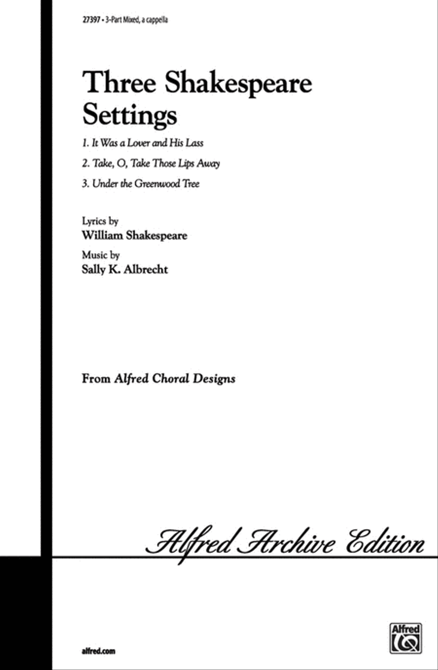 Three Shakespeare Settings 3-Part scores gallery preview page 1