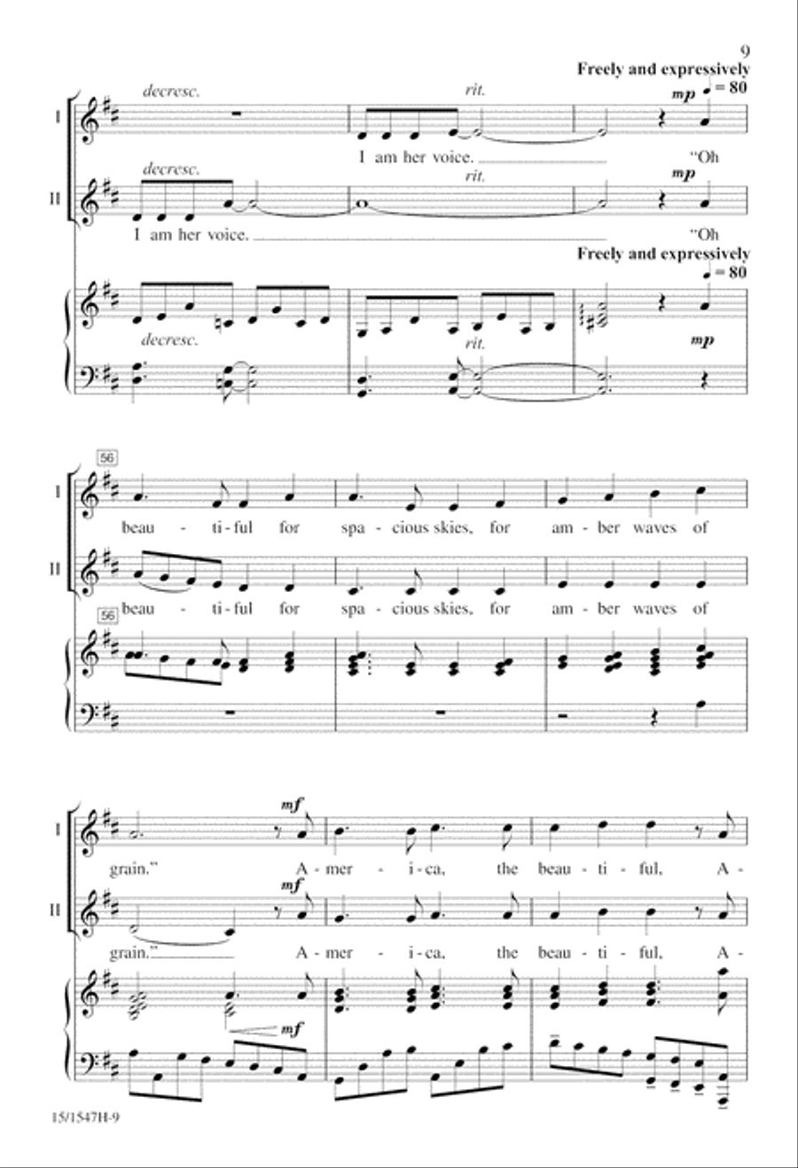 America, the Free America, the Free 2-Part scores gallery preview page 9