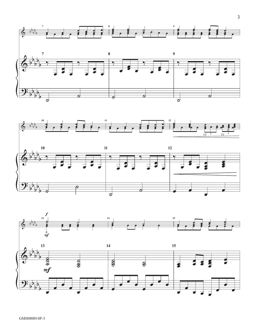 Leaning on the Everlasting Arms (piano accompaniment for 8 handbell version) Handbell Choir scores gallery preview page 3