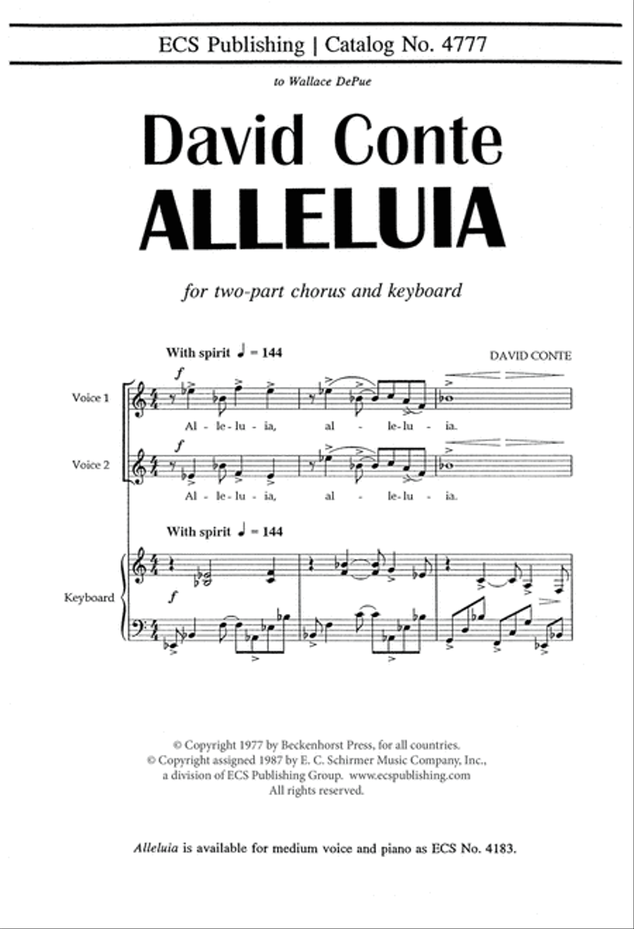 Alleluia 2-Part scores gallery preview page 2
