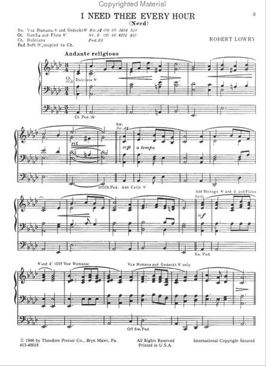 Organ Transcriptions of Favorite Hymns Chamber Music scores gallery preview page 2