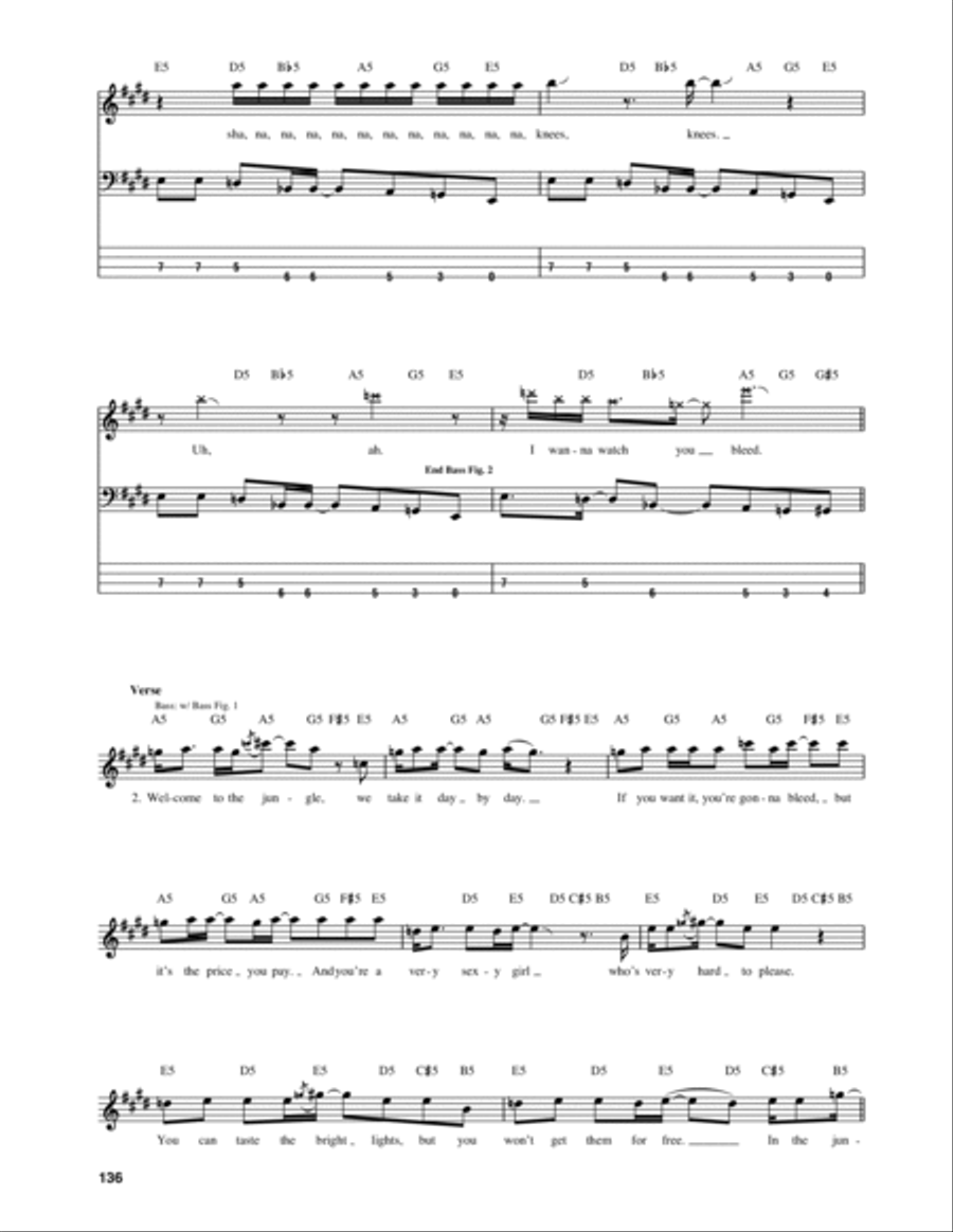 Welcome To The Jungle Guitar Tablature scores gallery preview page 3
