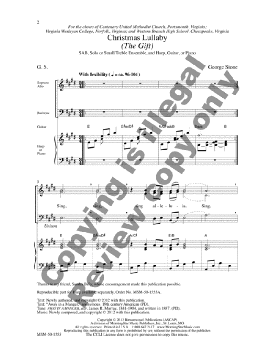 Christmas Lullaby (The Gift) 3-Part scores gallery preview page 2