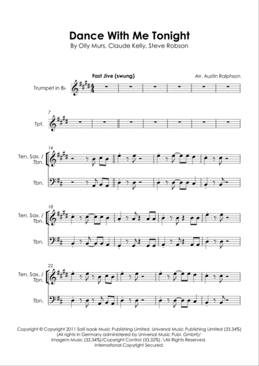 Dance With Me Tonight Tenor Saxophone scores gallery preview page 5