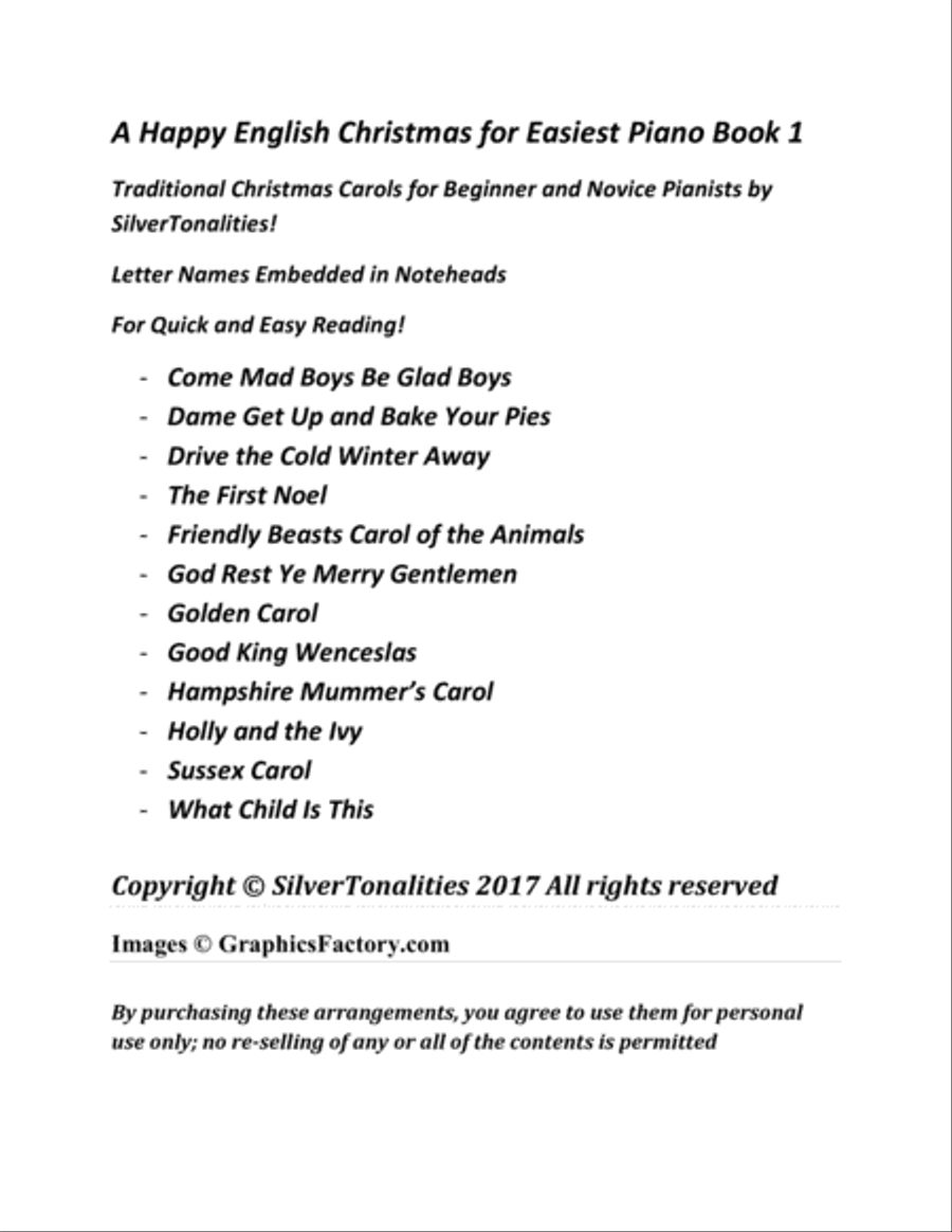 A Happy English Christmas for Easiest Piano Book 1 Easy Piano scores gallery preview page 2