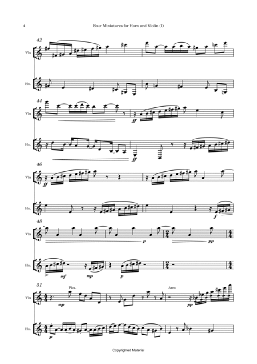 Four Miniatures for Horn and Violin image number null