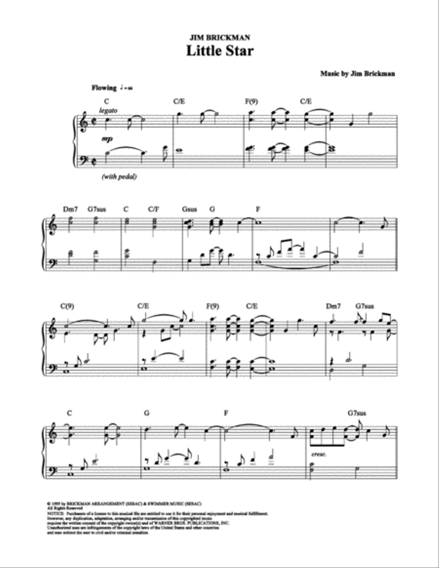 Little Star Piano Solo scores gallery preview page 1