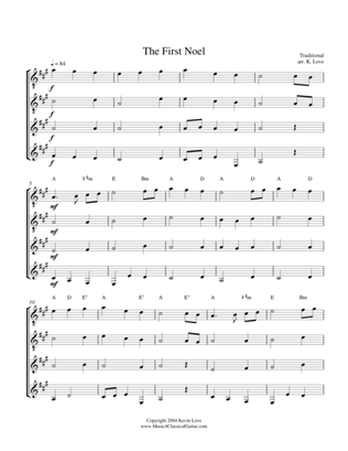 Book cover for The First Noel (Guitar Quartet) - Score and Parts