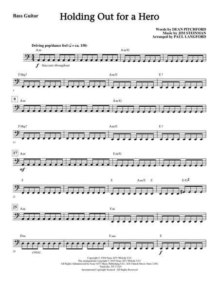 Holding Out for a Hero (from Footloose) (arr. Paul Langford) - Bass