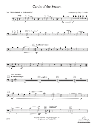 Carols of the Season: (wp) 2nd B-flat Trombone B.C.
